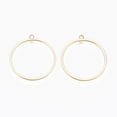 thumbnail image 1 of Brass Pendants Nickel Free Ring Real 18K Gold Plated 28x25x1mm Hole: 1.6mm, 1 of 2