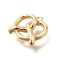 thumbnail image 1 of Brass Pendants Pretzel Charms Real 14K golden Plated 12x12.5x3mm Hole: 1.2mm, 1 of 3