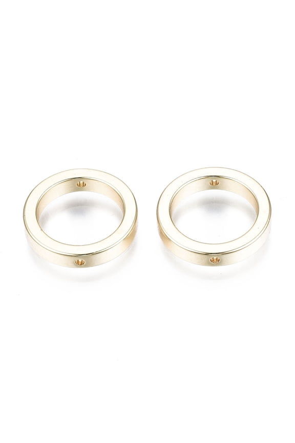 Brass Pendants Ring Nickel Free Real 18K Gold Plated 16x3mm Hole: 1mm