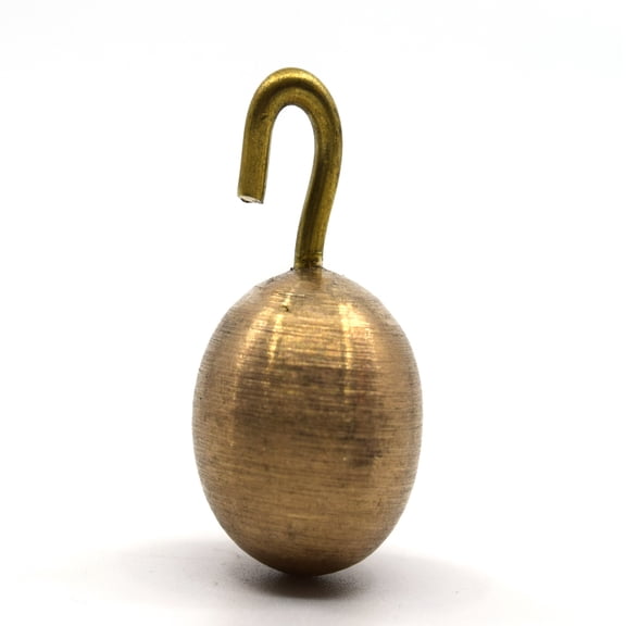 Brass Pendulum Bob with Hook, 0.75" dia. (19mm), Removable Hook - Eisco Labs