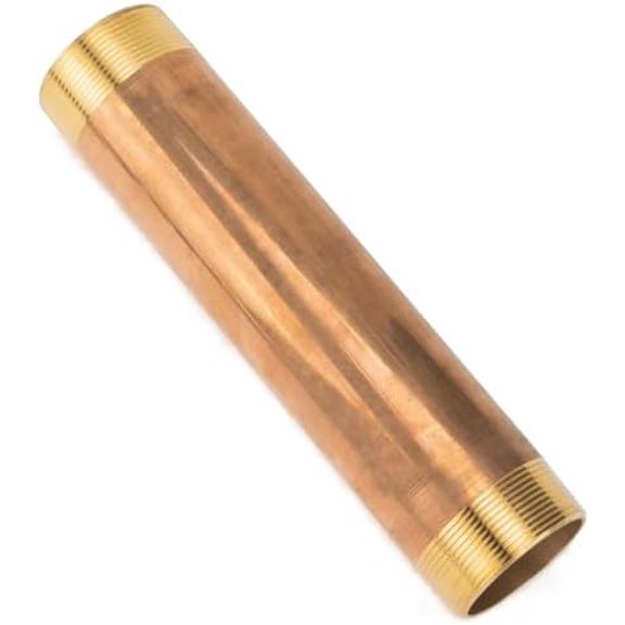 Brass Pipe 10" Long Nipple Fitting 2" Male NPT Air Water(Pack of 1)$$Plumbing & HVAC