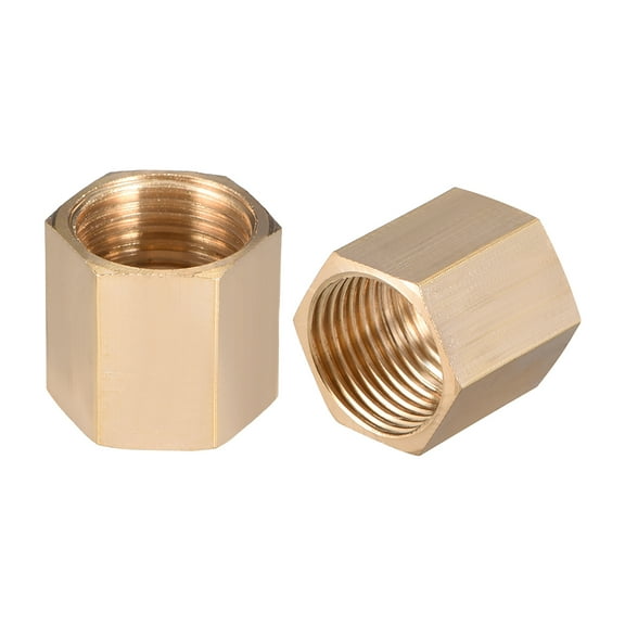 Brass Pipe Fitting 1/2" G Female Brass Hex Rod Pipe Fitting Coupling 2pcs