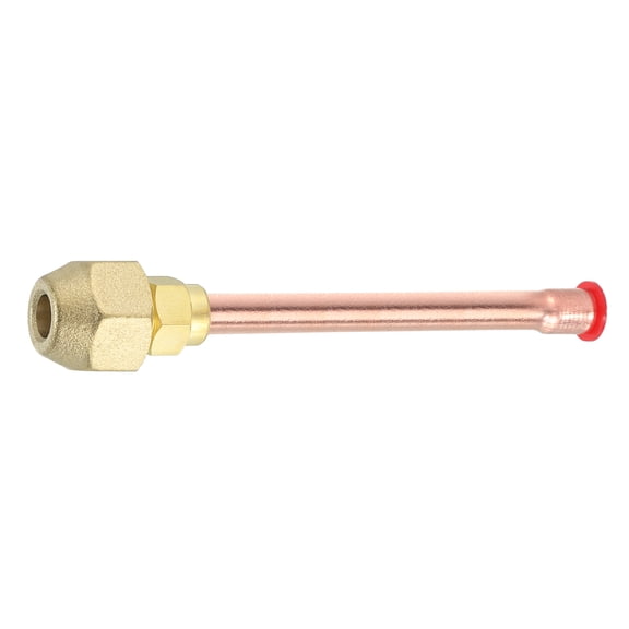 Brass Pipe Fitting, 1/4"SAE x 1/4" OD Flare Adapter with Copper Tube