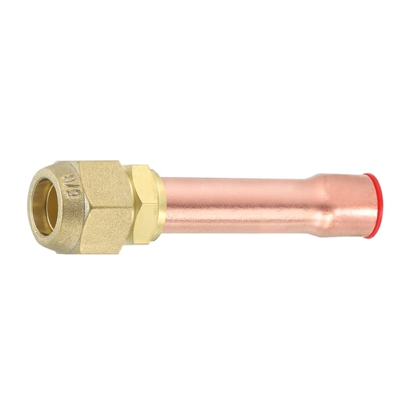 Brass Pipe Fitting, 5/8"SAE x 5/8" OD Flare Adapter with Copper Tube