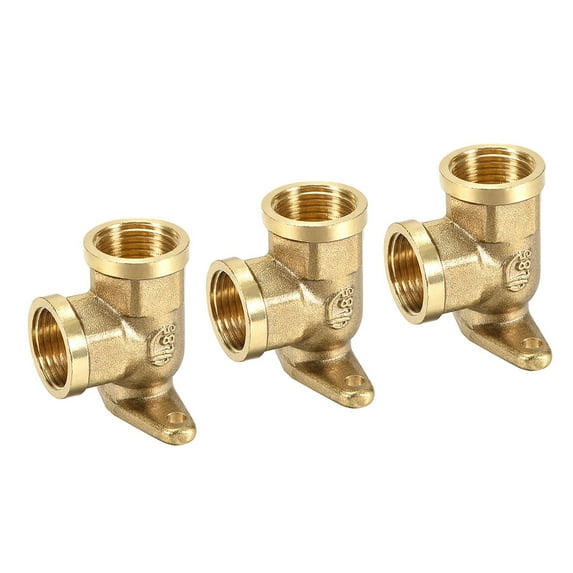 Brass Pipe Fitting,90 Degree Drop Ear Elbow G1/2 Female x G1/2 Female Crimp Fitting 3pcs