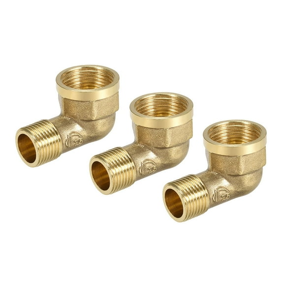 Brass Pipe Fitting,90 Degree Forged Street Elbow,G1/2 Male x G3/4 Female 3pcs