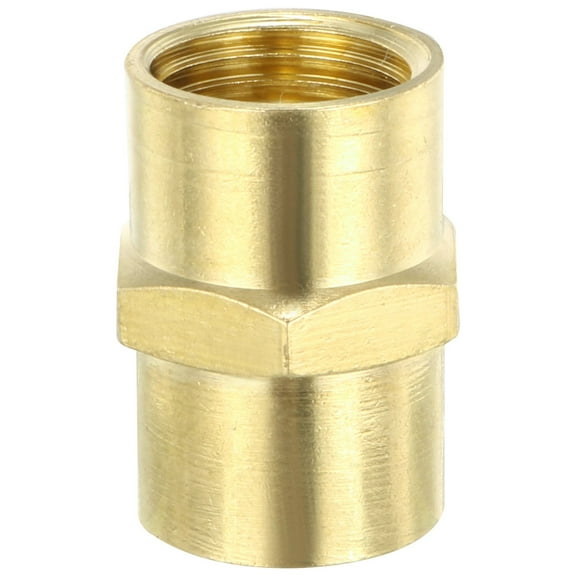 Brass Pipe Fitting , Equal Coupling Hex , 1/4" NPT 1/4" NPT Female