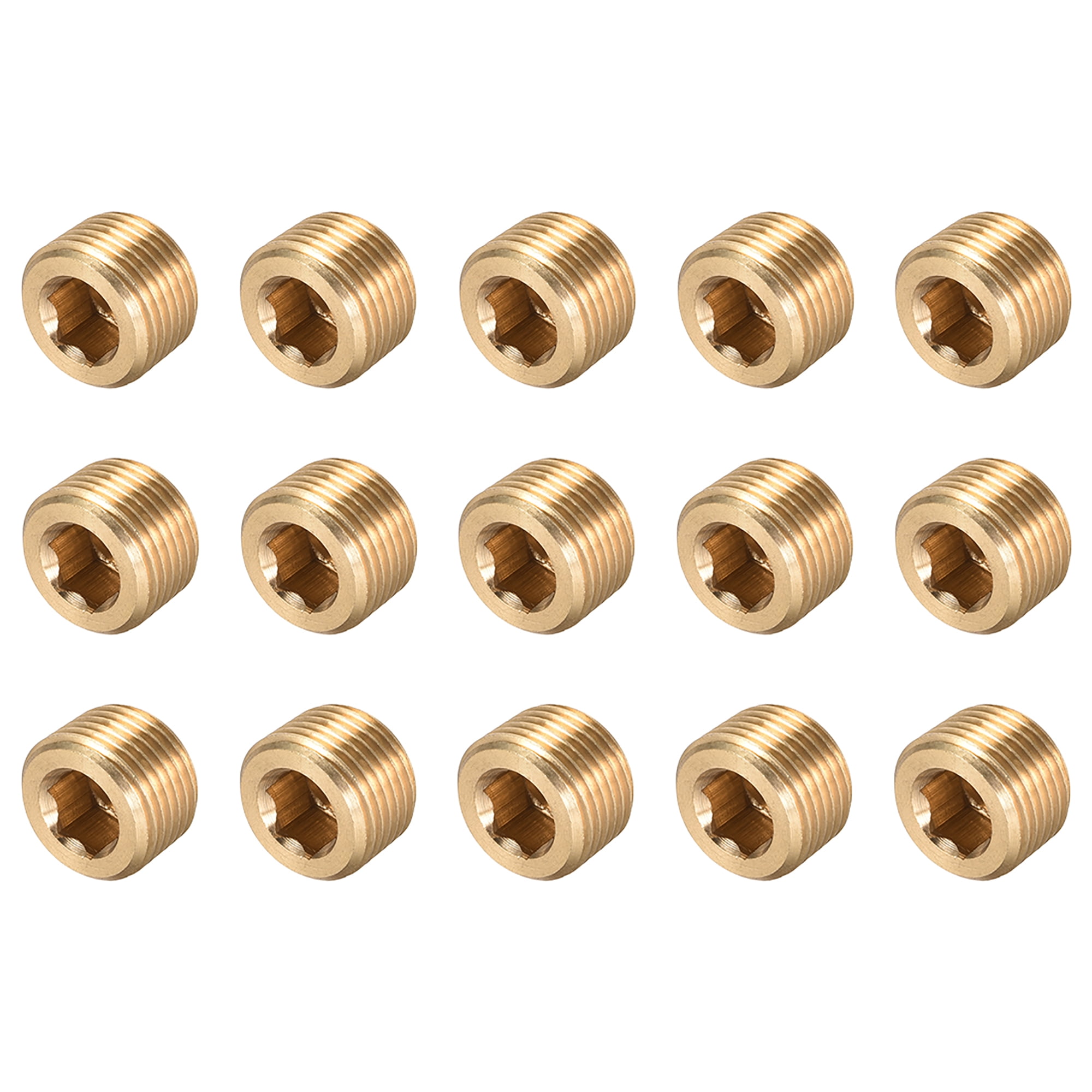 Brass Pipe Fitting - Hex Counter Sunk Plug 3/8NPT Male Socket Drive ...