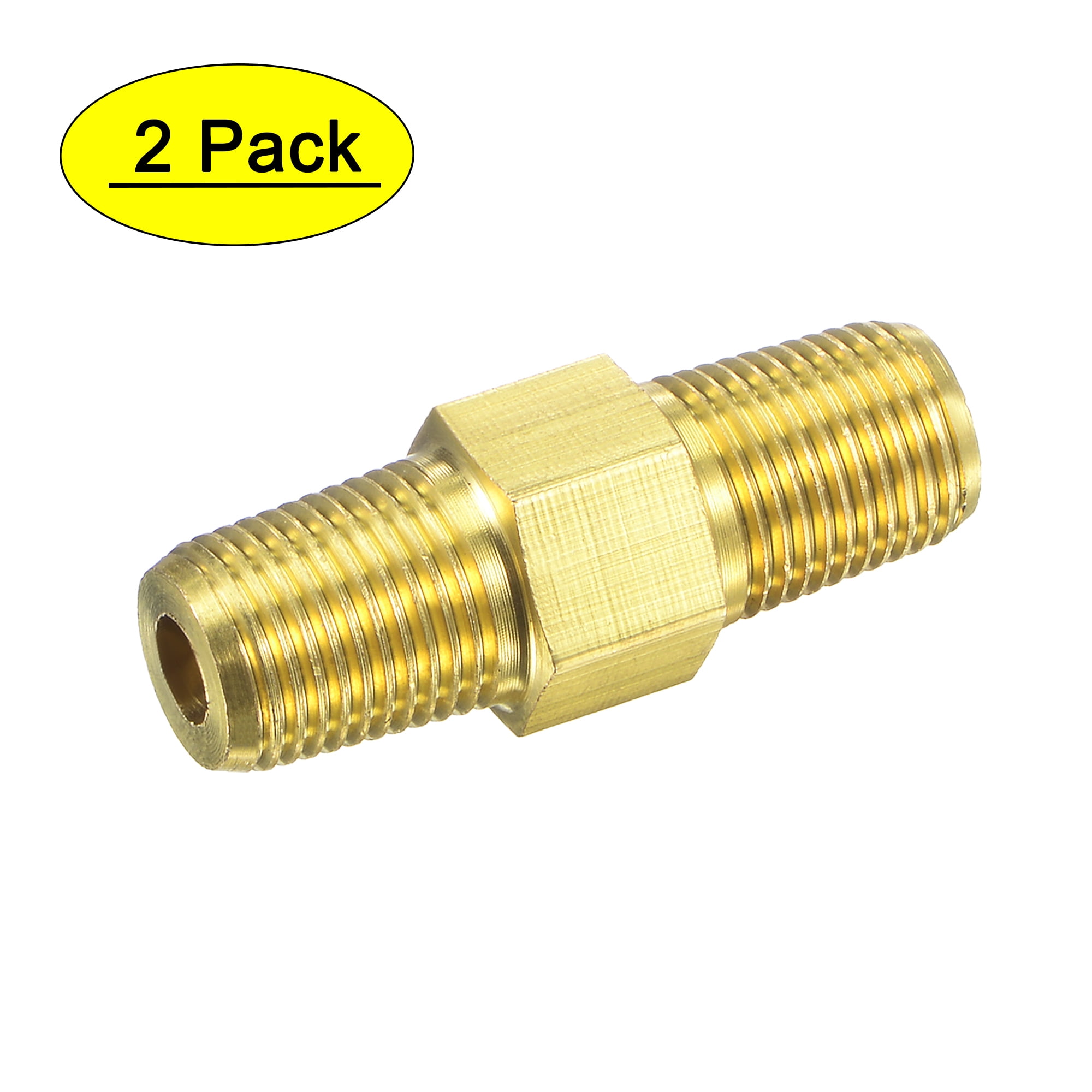 Brass Pipe Fitting Reducer Adapter 1/8NPT Male x 1/8NPT Male for Water ...