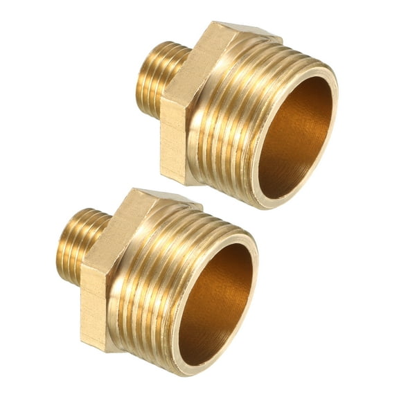 Brass Pipe Fitting, Reducing Hex Nipple 3/4 BSP Male x 1/4 BSP Male 2pcs