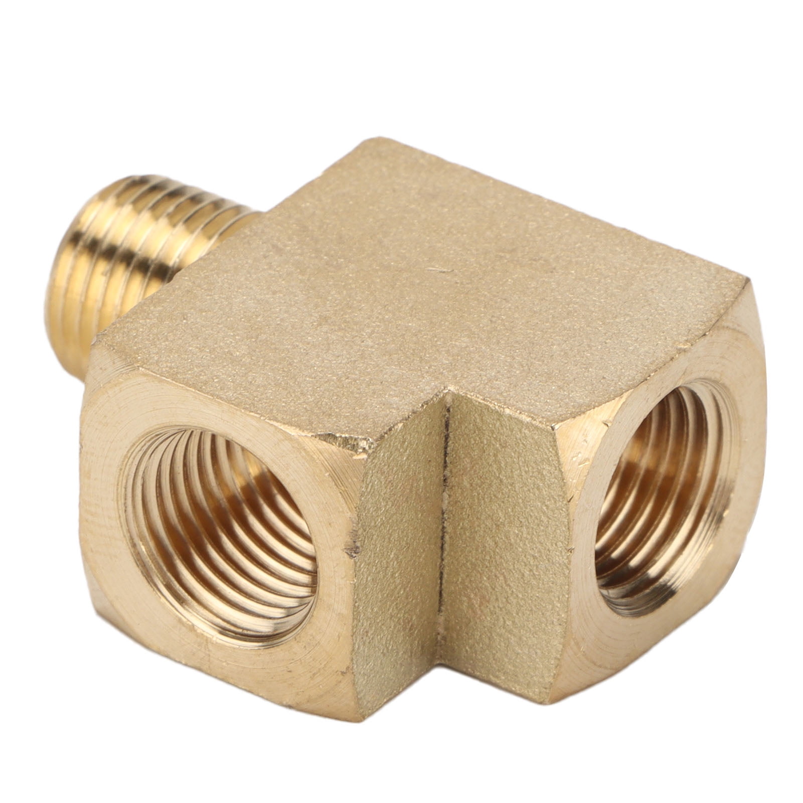 Brass Pipe Tee Car Solid Street Pipe External Thread 1/8in NPT Malex1