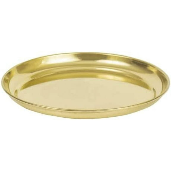 Brass Plain Design Platter/Prayer Plate/Thali/Thal (Approx. 7 inches), Serveware/Kitchenware/Tableware (Pack of 1)