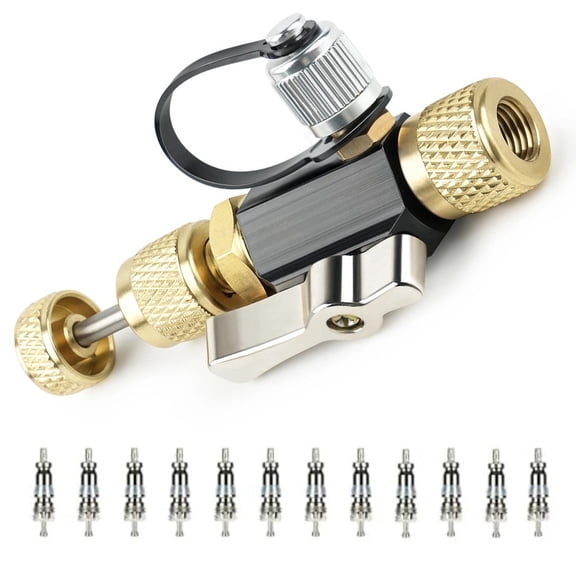 Brass + Plastic Valve Core Removal Tool Fast Recovery & Evacuation O-Ring Ball Valve Seal With Magnetic Cap For Air Conditioning