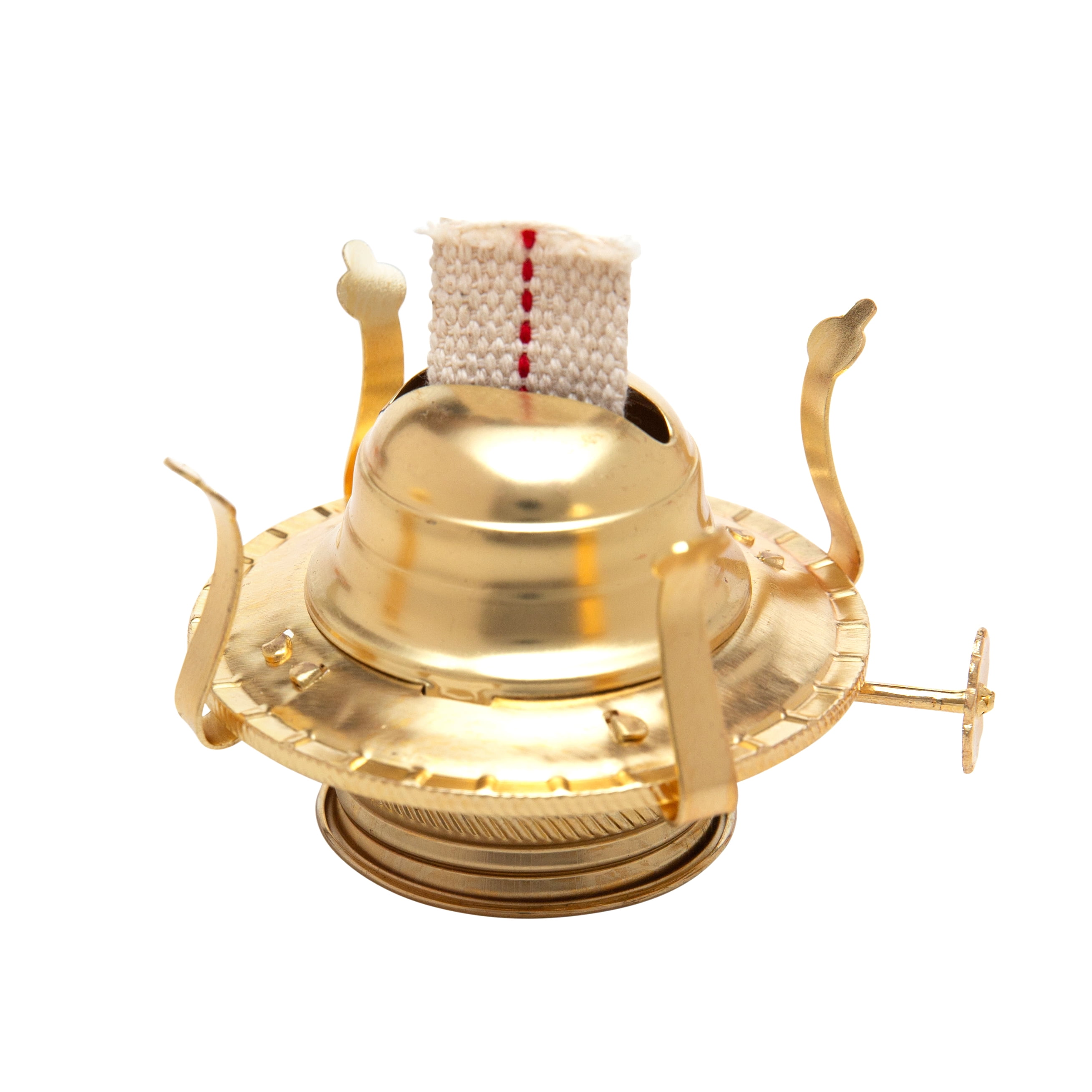 Glossy Brass Plated Oil Burner with Cotton Wick