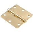thumbnail image 1 of Brass Plated Round Corner Full Mortise Hinges, Satin Brass - 0.25 x 3 in., 1 of 1