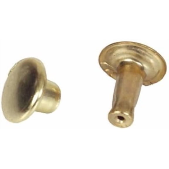 Hillman Brass-Plated Speedy Rivets, 12 Sets, Large  Residential Use, Standard Application