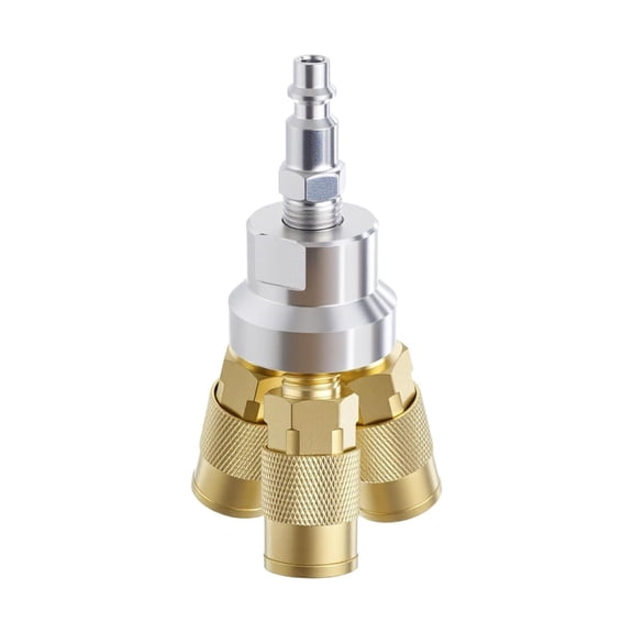 Brass Pneumatic Tees Quick Connectors 1/4NPT with Leak Proof Seal and Corrosion Resistant for Air Tool