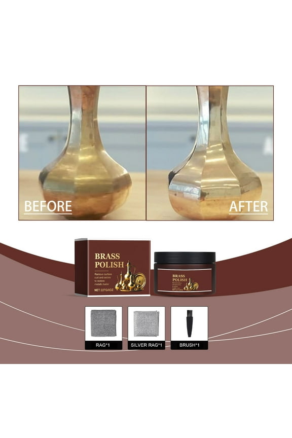 Brass Polish Protective Tarnish Remover Brass Polishing Solution Acid Free Copper Cleaner Rust Remover Restores Shines For Jewelry Instruments Decorative Items Safe Refurbishing Agent