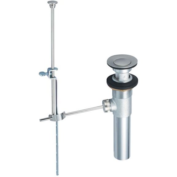 Brass Pop-Up Drain Assembly, PVD Brushed Nickel