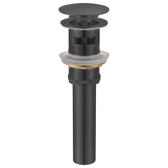 Brass Pop-Up Waste With Overflow Matt Black Finish Round Shape