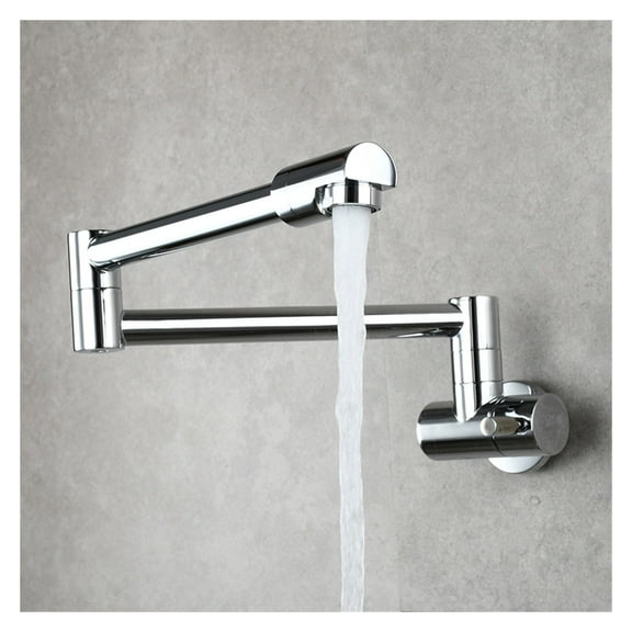Brass Pot Filler Faucet 360 Rotatable Folding Lengthened Folding Tap Wall Mount Kitchen Faucet Unique Cold Water Tap ,Bar Laundry RV Farmhouse