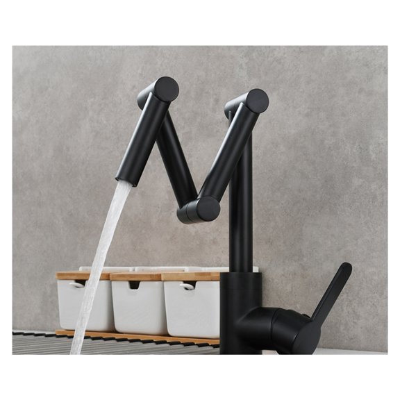 Brass Pot Filler Faucet Deck Mounted Three-Section Extension Folding Kitchen Faucet Triple Joint Swing Arm For Hot And Cold ,Easy to Use