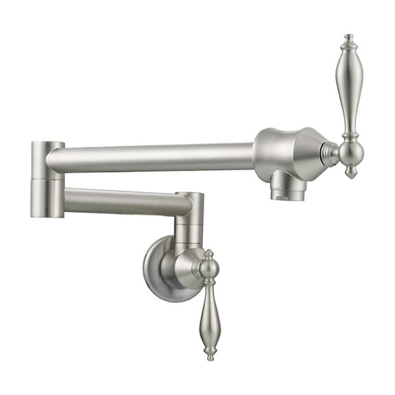 Brass Pot Filler Faucet Foldable Kitchen Faucet Dual Functional Faucet With 2 Handles Tap Wall-Mounted Only Cold Water ,Bar Laundry RV Farmhouse