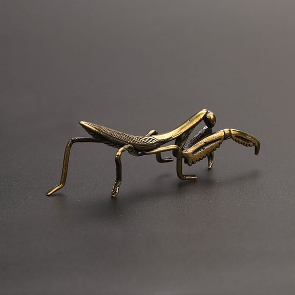 Brass Praying Mantis Figurine Small Statue House Ornament Animal Figurines