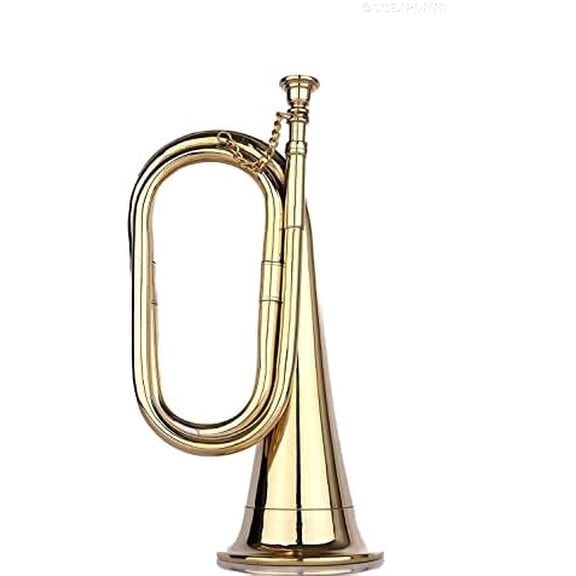 Brass Professional US Military Cavalry Style Horn Military Chinese Army Brass Blowing Bugle Attack War Command Signal Horn$$Musical Instruments