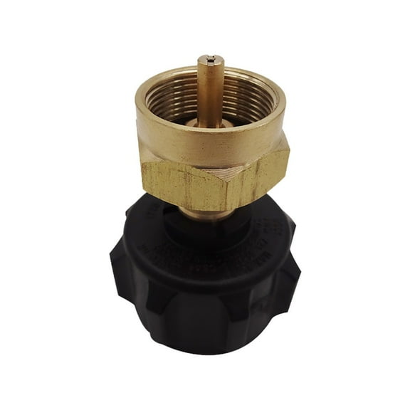 Brass QCC1 Propane Refill Adapter - Fits All 1lb Disposable Cylinders. Auto Shut-Off Safety Valve for Camping & Grill!