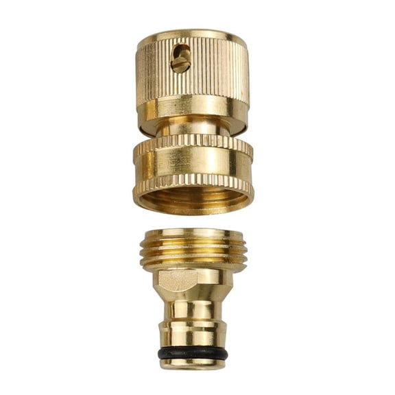 Brass Quick Connect Hose Fittings, 3/4 Inch Thread, Easy Garden Hose Connection and Disconnect, for Outdoor Watering and Cleaning Tasks