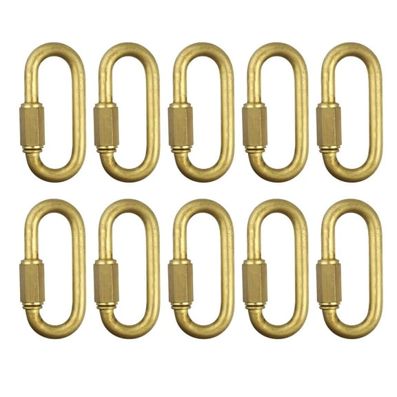 Brass Quick Links D Shape Locking Quick Chain Repair Links M5 3/16 inch Pack of 10 M5 3/16 inch