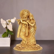 Brass Radha Krishna Idol Statue Religious Statue, Height 7.2 Inch