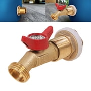 Brass Rain Barrel Spigot 1/2" Thread Quarter Turn Ball Valve w/Bulkhead Fitting