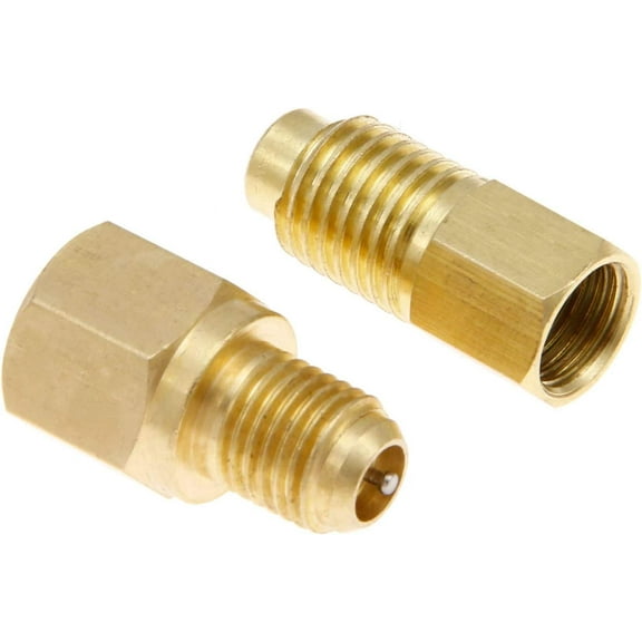 Brass Refrigerant Tank Adapter 1/4" Female to 1/2" Male Vacuum Pump Hose Fitting Compatible with R12 R134a