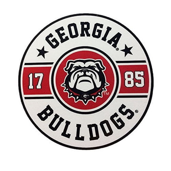 Brass Reminders, University Of Georgia 6" x 6" Classic Circle With Bulldog In Center Premium Decal