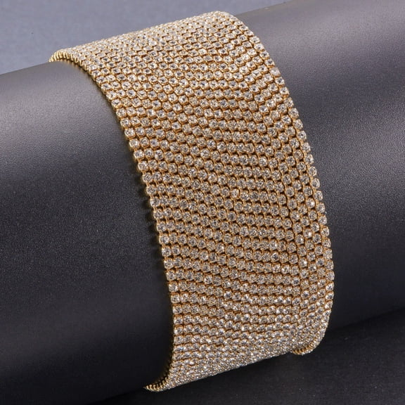 Brass Rhinestone Strass Chains Rhinestone Cup Chains with Spool Raw(Unplated) 2mm 10yards/roll