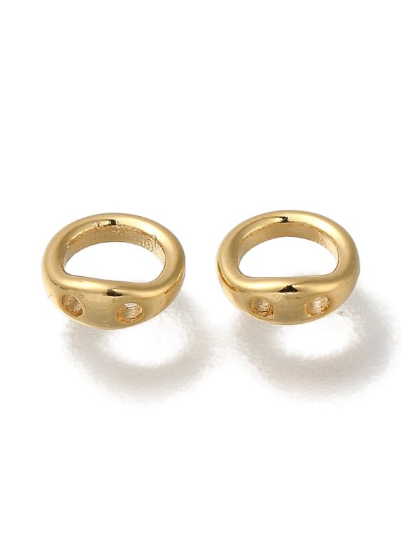 Brass Ring Charm Connectors Bracelet Necklace End Loop Wire Protector Cadmium Free & Lead Free Real 24K golden Plated 5.5x2mm Hole: 3mm