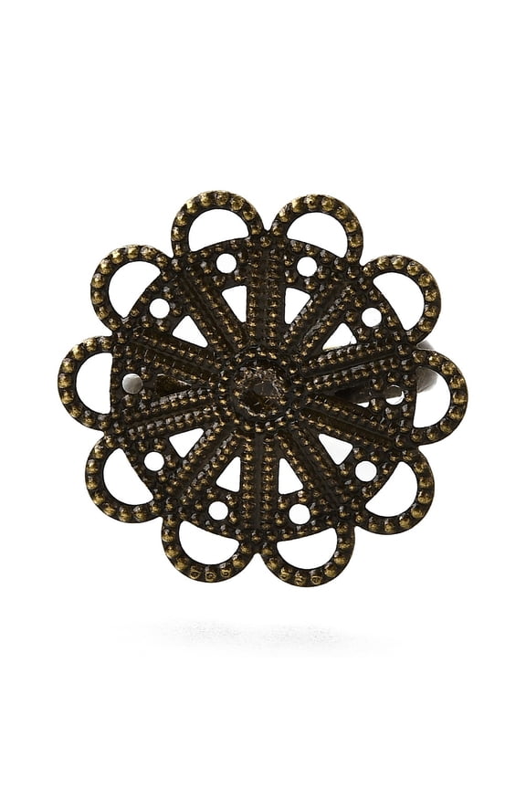 Brass Ring Components Filigree Ring Bases For Rings Making Adjustable Bronze Color Size: Ring: about 17mm inner diameter Tray: about 22mm in diameter