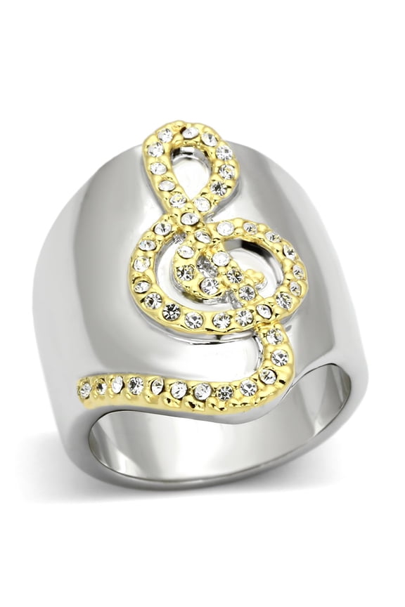 Brass Ring Top GRD Crystal Clear LOA857 for Women Style Reverse