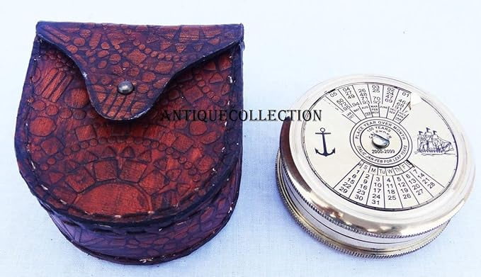 Brass Robert Frost Calendar Poem Compass 100 Year Engraved