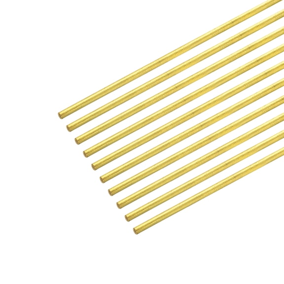 Brass Rod,Brass Solid Round Rod 1.5mm x 200mm Lathe Bar Stock 10pack