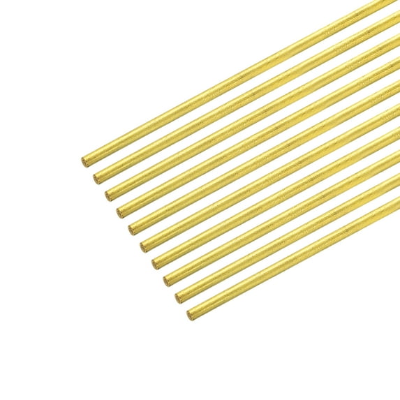 Brass Rod,Brass Solid Round Rod 1.8mm x 200mm Lathe Bar Stock 10pack