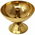 thumbnail image 1 of Brass Round Design Akhand Diya | Durable Oil Lamp/Diya/Deep/Deepak/Deepam/Pyali Diya For Pooja (Approx. Dia. 10.5 Cm), 1 of 4
