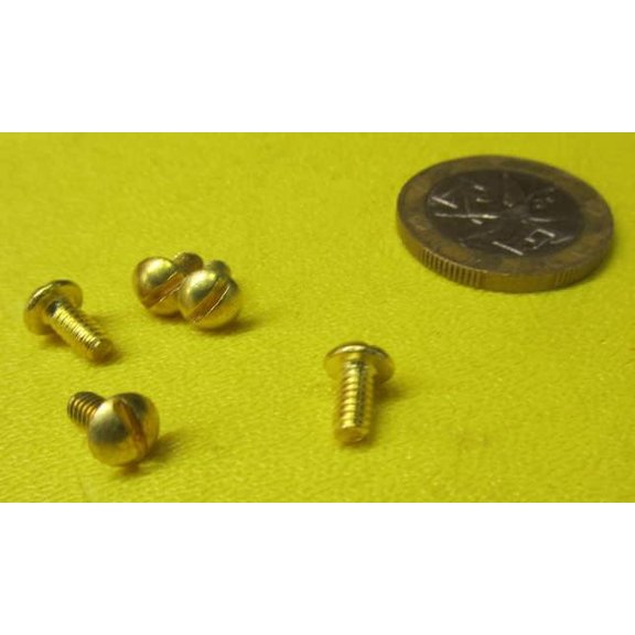 Brass Round Head Slotted Machine Screws, FT, 5-40 Thread Size x .250" Length, 200 Pcs$$Hardware