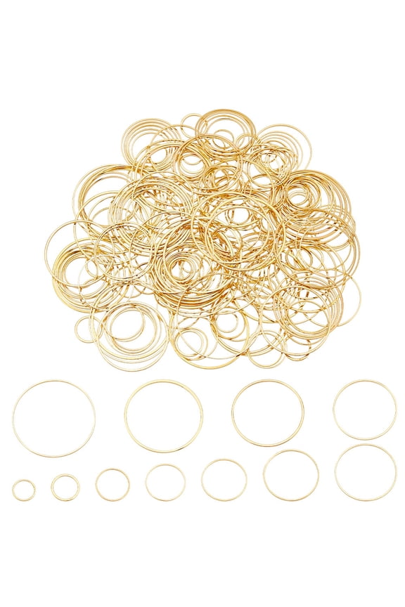 Brass Round Linking Rings Beading Hoop Earrings Bezel Charms Connectors Jewelry Linking Rings