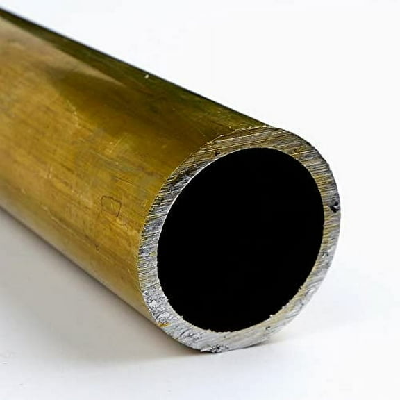 Brass Round Tubing, H58 Temper, 3" OD, 2.87" ID, 0.065" Wall, 24" Length, OnlineMetals