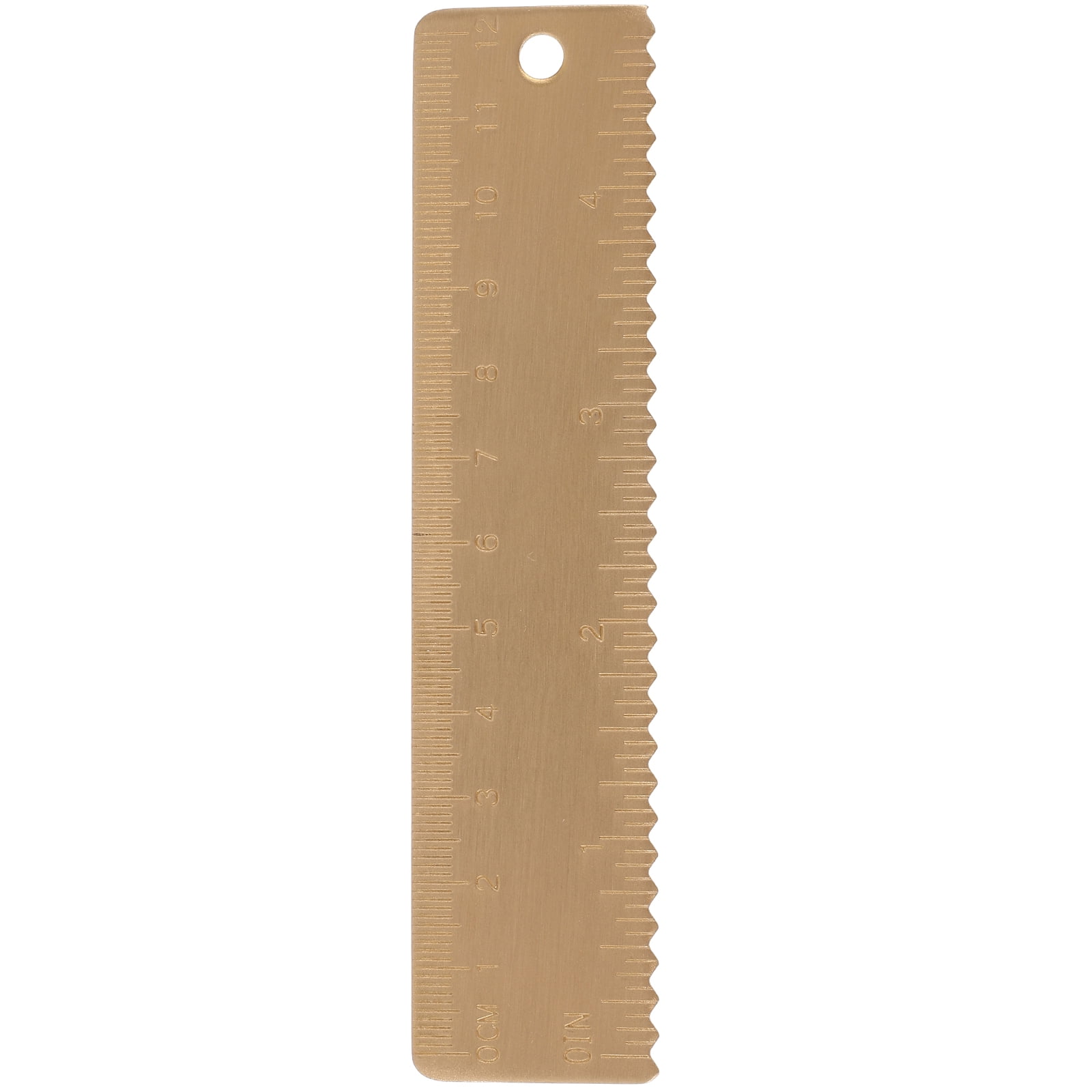 Brass Ruler Double Scale Inch Vintage Metal Wavy Portable Precision ...