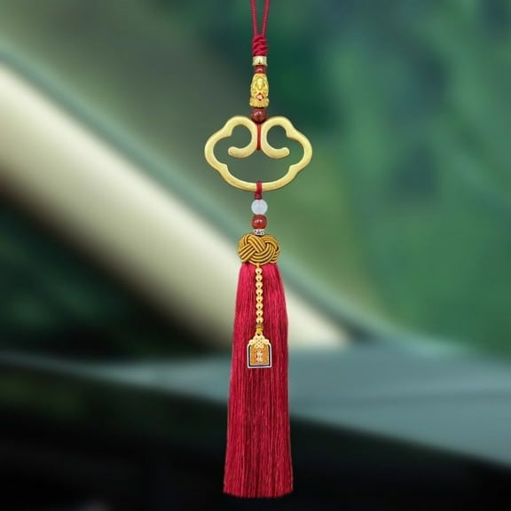 Brass Ruyi Pixiu Car Ornament Chinese Symbol Rearview Mirror Charm Lucky Car Accessory