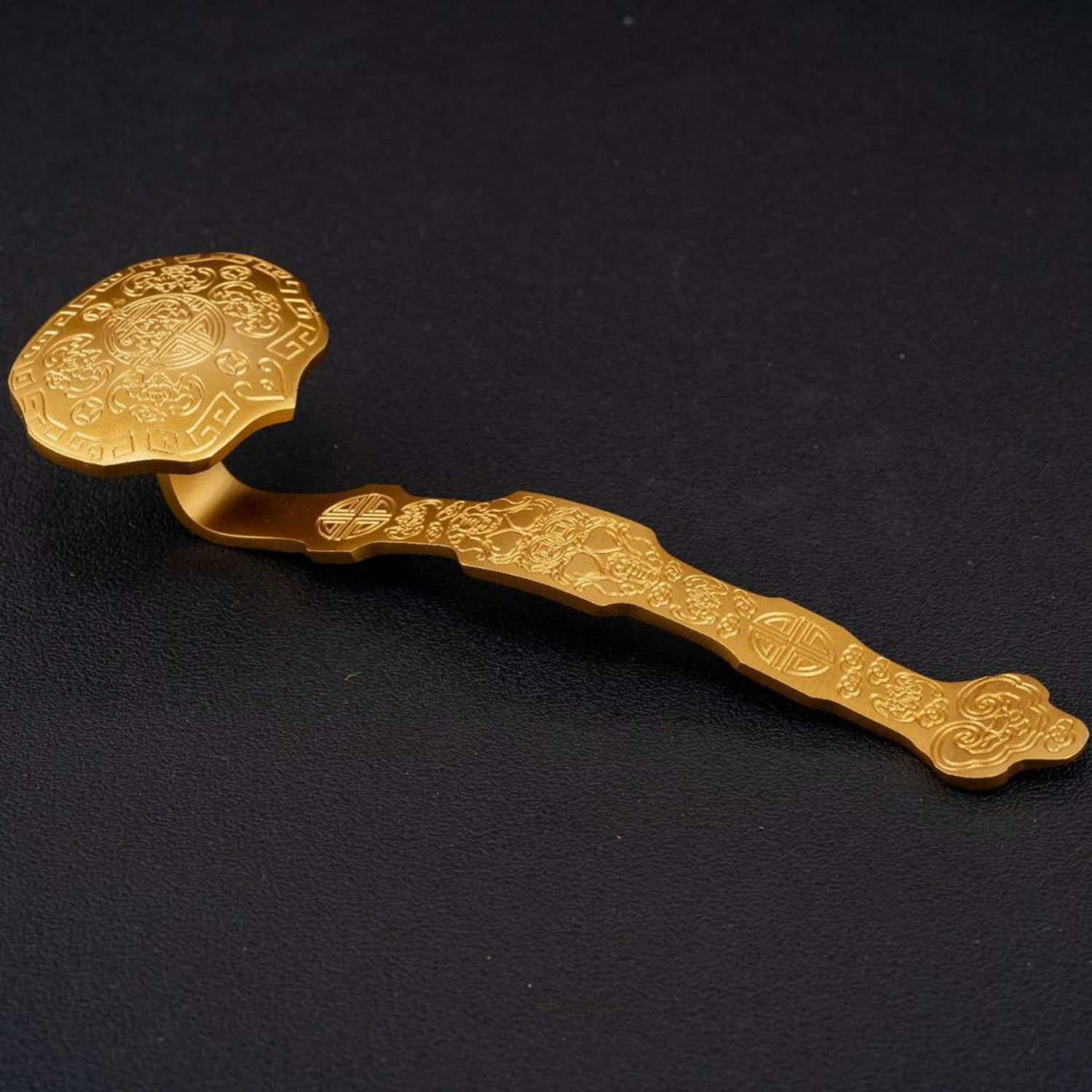 Brass Ruyi Scepter Chinese Lucky Symbol Feng Shui Home Altar Decor ...